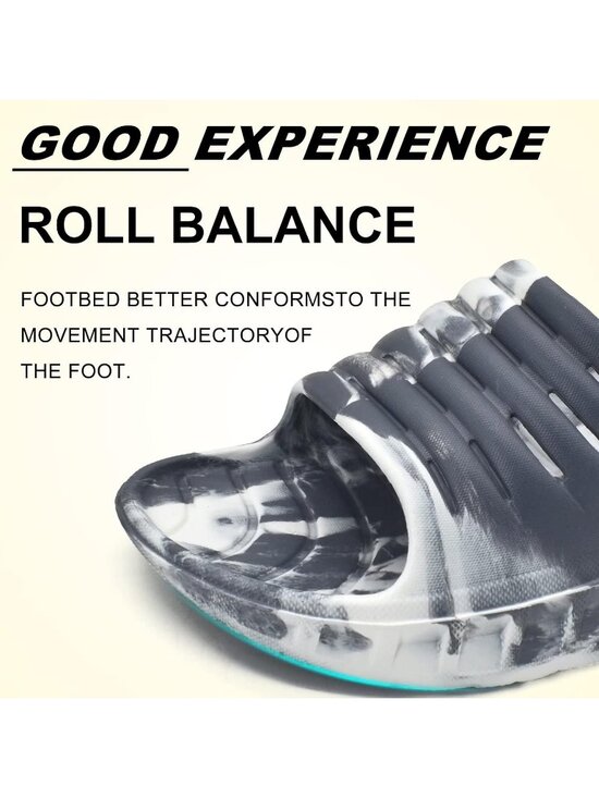 Men Grey White Sandals Orthotic Arch Support Open Toe Sport Slides Thick Cushion main image 4